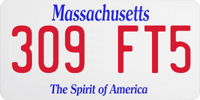 MA license plate 309FT5