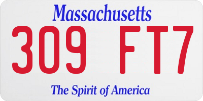 MA license plate 309FT7