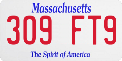 MA license plate 309FT9