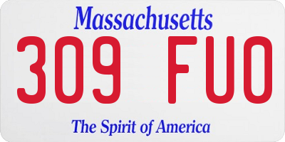 MA license plate 309FU0