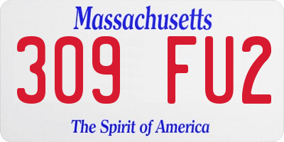 MA license plate 309FU2