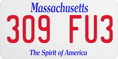 MA license plate 309FU3