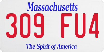 MA license plate 309FU4
