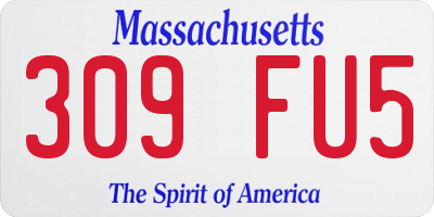 MA license plate 309FU5