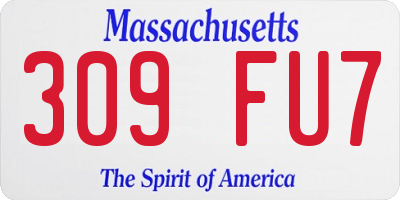 MA license plate 309FU7