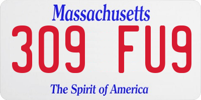 MA license plate 309FU9