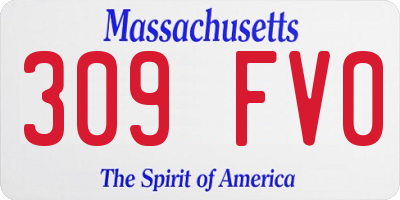 MA license plate 309FV0