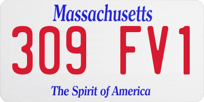 MA license plate 309FV1