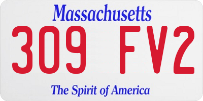 MA license plate 309FV2