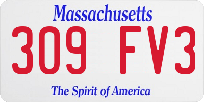 MA license plate 309FV3
