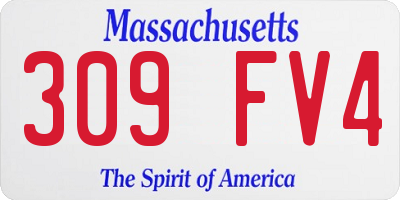 MA license plate 309FV4