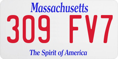 MA license plate 309FV7