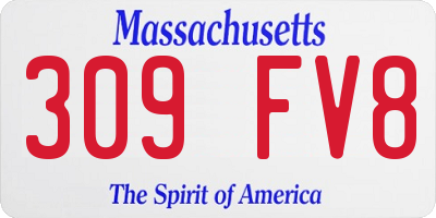 MA license plate 309FV8