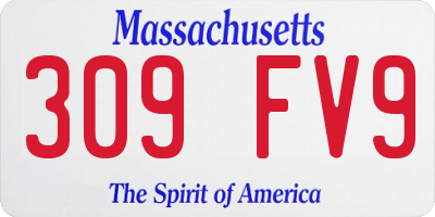 MA license plate 309FV9