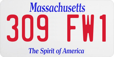MA license plate 309FW1