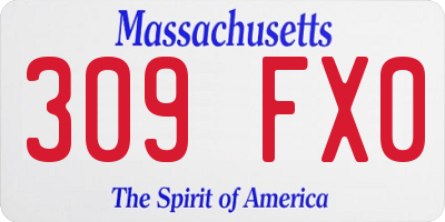 MA license plate 309FX0
