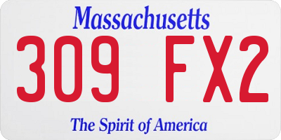 MA license plate 309FX2