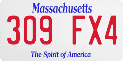MA license plate 309FX4