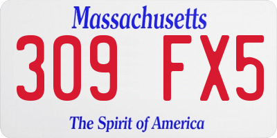 MA license plate 309FX5