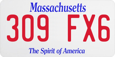 MA license plate 309FX6