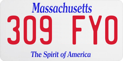 MA license plate 309FY0