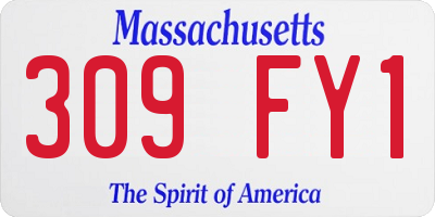 MA license plate 309FY1