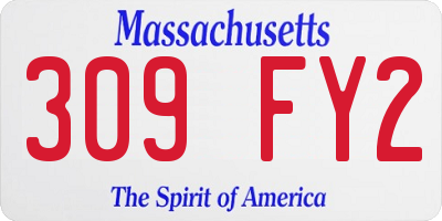 MA license plate 309FY2