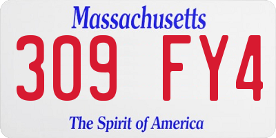 MA license plate 309FY4
