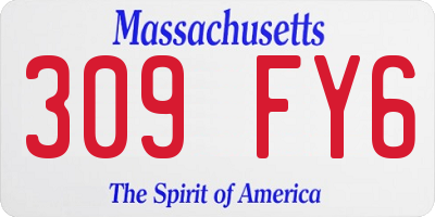 MA license plate 309FY6