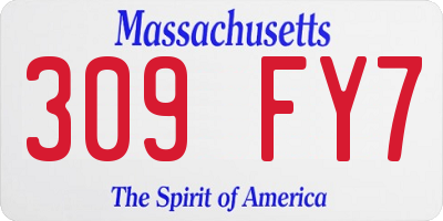 MA license plate 309FY7