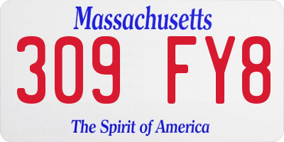 MA license plate 309FY8
