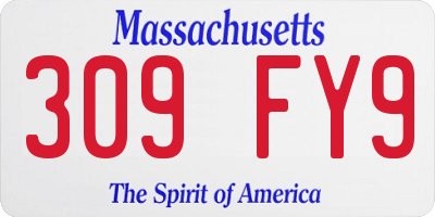 MA license plate 309FY9