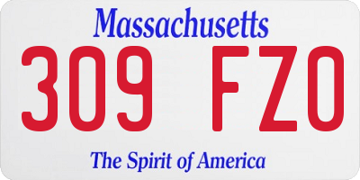 MA license plate 309FZ0