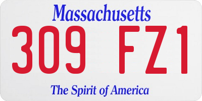 MA license plate 309FZ1