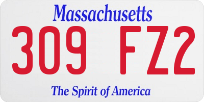 MA license plate 309FZ2