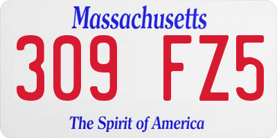 MA license plate 309FZ5