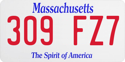 MA license plate 309FZ7