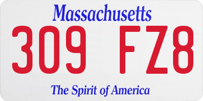 MA license plate 309FZ8