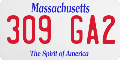 MA license plate 309GA2
