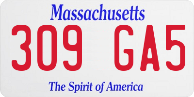 MA license plate 309GA5
