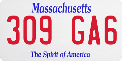 MA license plate 309GA6