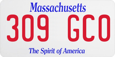 MA license plate 309GC0