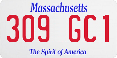 MA license plate 309GC1