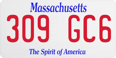 MA license plate 309GC6