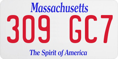 MA license plate 309GC7