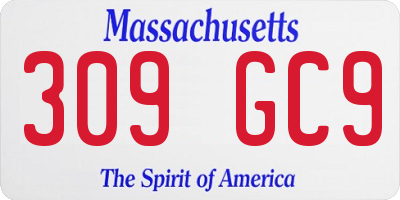 MA license plate 309GC9
