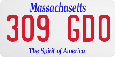 MA license plate 309GD0