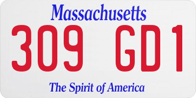 MA license plate 309GD1