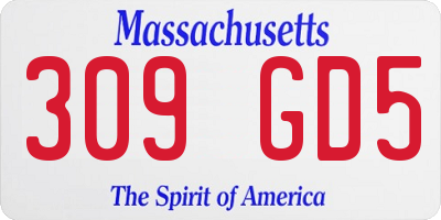 MA license plate 309GD5
