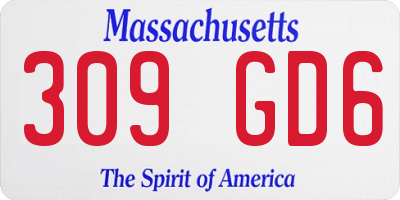 MA license plate 309GD6